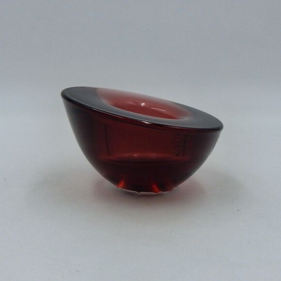 Orrefors Sweden Nordic Light Cranberry Crystal Glass Tealight Lena Bergstrom - Picture 4 of 8